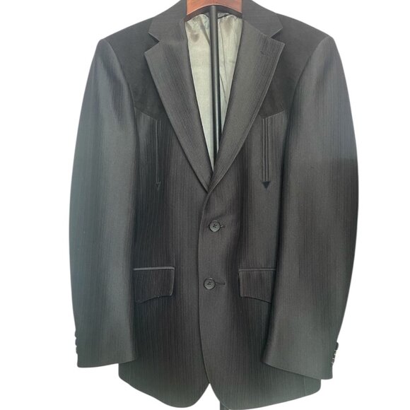 Silverado Other - Silverado Western Style Blazer Jacket Black Pinstripe 2-Button USA Made *SIZE*